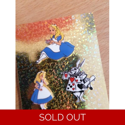 Disney Alice In Wonderland 3 Piece Pin Badge Set